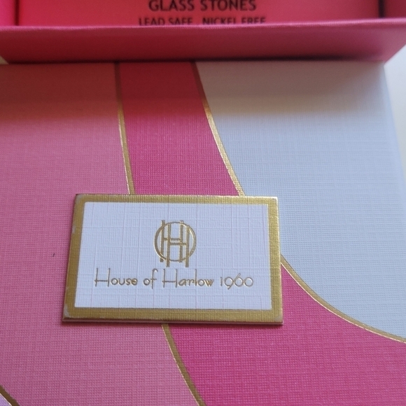 House of Harlow Glass Stones and Pearl Earrings NIB - Picture 4 of 4
